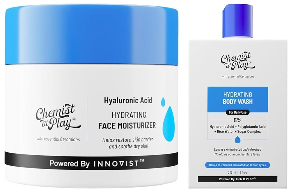 Chemist At Play Hydrating Face Moisturiser 50 gm Hydrating Body Wash For Women & Men | 236ml