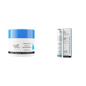 Chemist At Play Hydrating Face Moisturiser 50 gm Under Eye Cream with 2% Revital Eye & Quinoa Extract Cooling Gel & Roller for Men & Women | 15 g