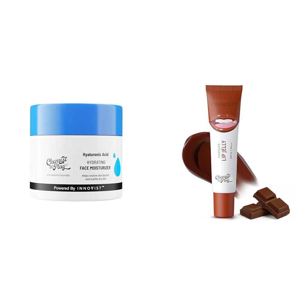 Chemist At Play Hydrating Face Moisturiser| Polyglutamic Acid | Intense Hydration & Moisturisation | Mineral Oil & Silicone Free | 50 gmChocolate Tinted Lip Balm