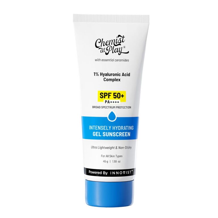Chemist at Play Intensely Hydrating Gel Sunscreen | SPF 50+ PA++++ | Ultra-Lightweight & Non-Sticky | With Hyaluronic Acid & Ceramides | for Normal, Dry, Oily, Combination skin...