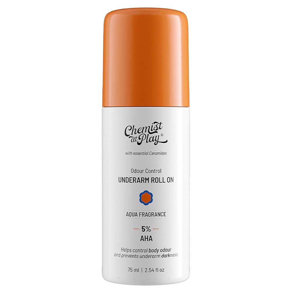 Chemist at Play UnderArm Roll-On with 5% AHA, Lactic Acid & 1% Mandelic Acid | Prevents Body Odour, Brightens Skin & Exfoliates Underarm | Fades Pigmentation & Kills Bacteria |...
