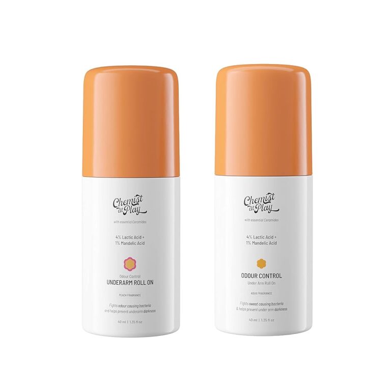Chemist at Play UnderArm Roll-On with 5% Lactic Acid & 1% Mandelic Acid | Prevents Odour, Brightens Skin & Exfoliates Underarm | Long Lasting Peach & Aqua Fragrance | 80ml(Pack...