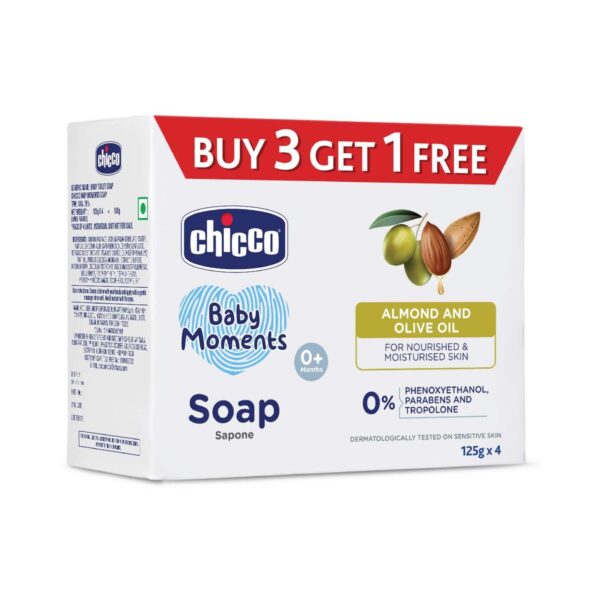 Chicco Baby Moments Soap Buy 3 Get 1 Free (125 g) - Chicco