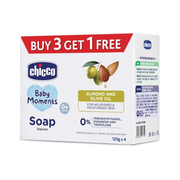 Chicco Baby Moments Soap Buy 3 Get 1 Free (125 g) - Chicco