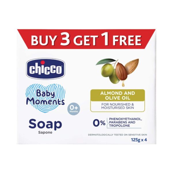 Chicco Baby Moments Soap Buy 3 Get 1 Free (125 g) - Chicco