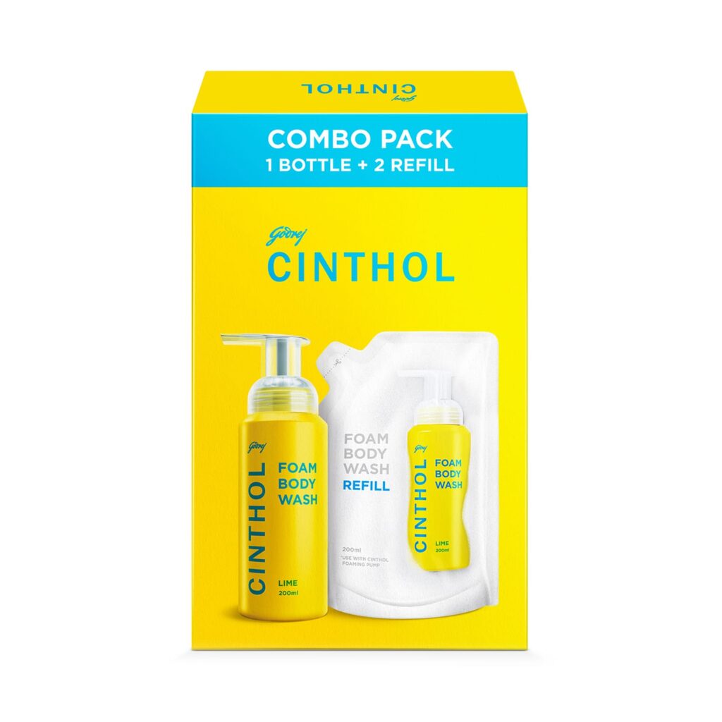 Cinthol Lime Foam Body Wash Combi Pack (600 ml) - Cinthol