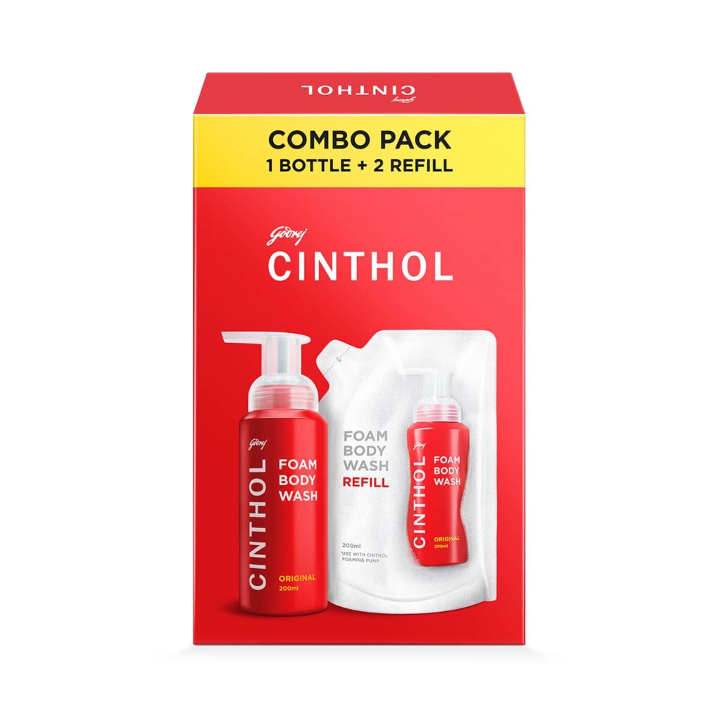 Cinthol Original Foam Body Wash Combi Pack (600 ml) - Cinthol