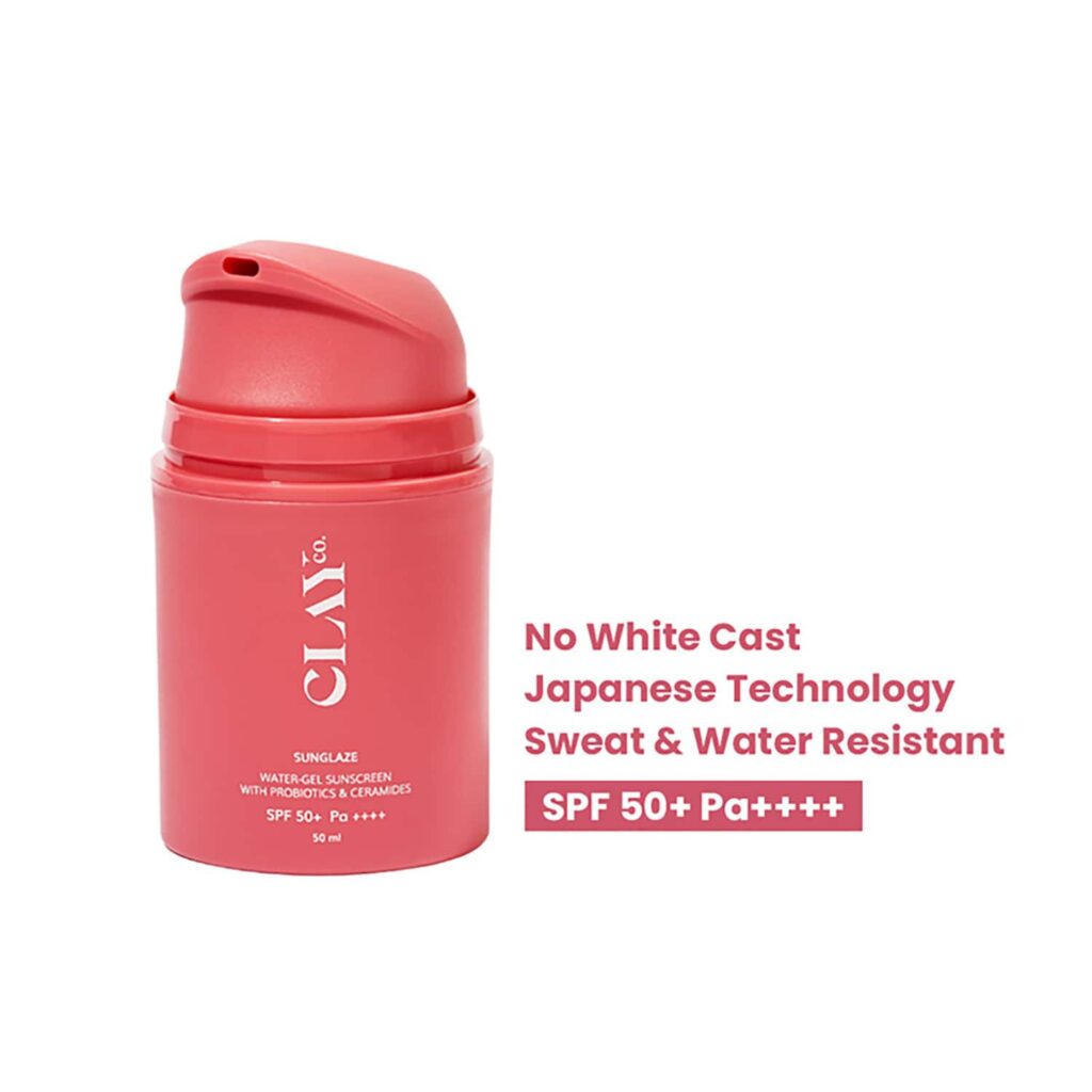 ClayCo Sunglaze Sunscreen SPF 50 PA ++++ with Probiotic & Ceramides (50 ml) - ClayCo.