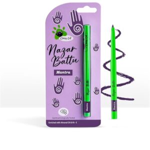 Clumsy Cat Longwear Kajal for Women - Enriched with Almond Oil & Vitamin E | One-Stroke Intense Colour | Waterproof, Smudge Proof & Long Lasting Eye Makeup | Mantra (Purple)