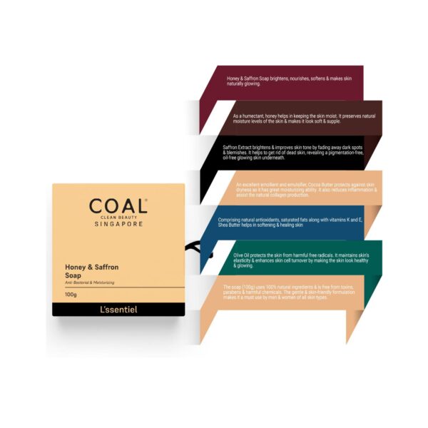 COAL CLEAN BEAUTY Honey & Saffron Soap (100g) - COAL CLEAN BEAUTY