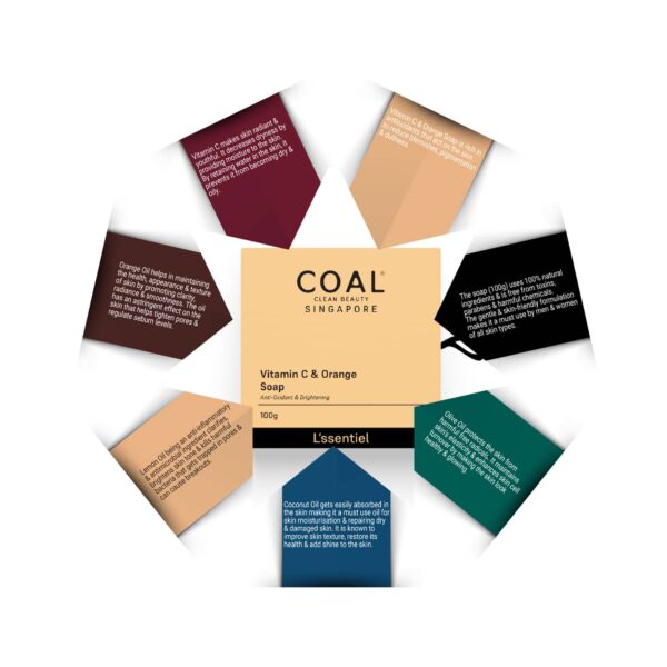 COAL CLEAN BEAUTY Vitamin C & Orange Soap (100g) - COAL CLEAN BEAUTY