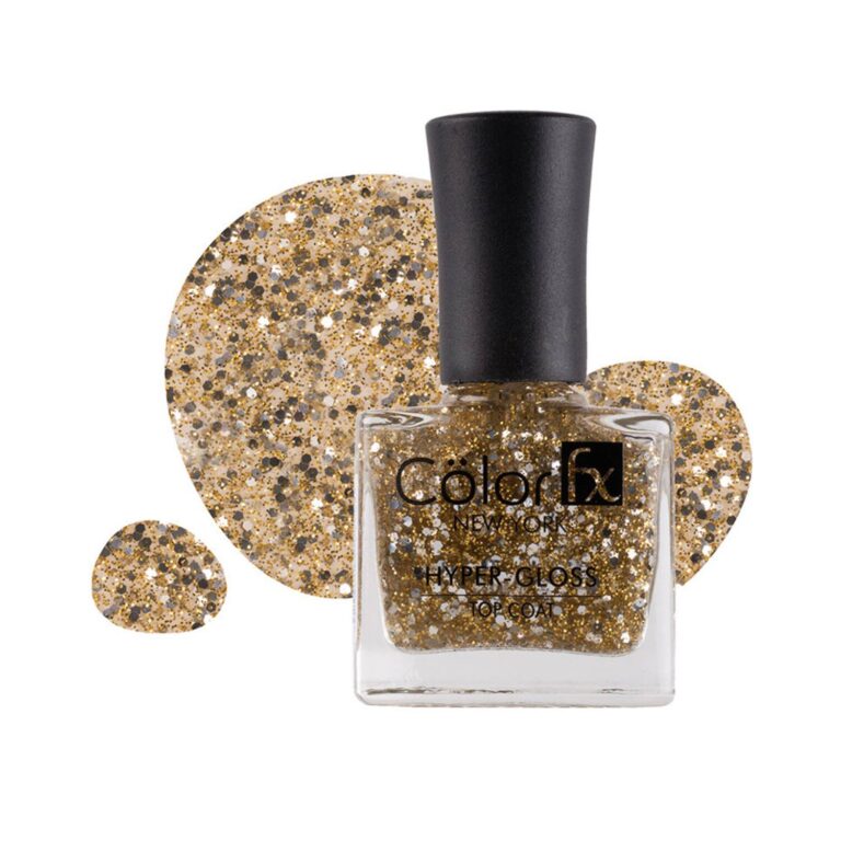 Color Fx Hyper Gloss Top Coat Nail Polish - 174 Gold (9ml) - Color Fx