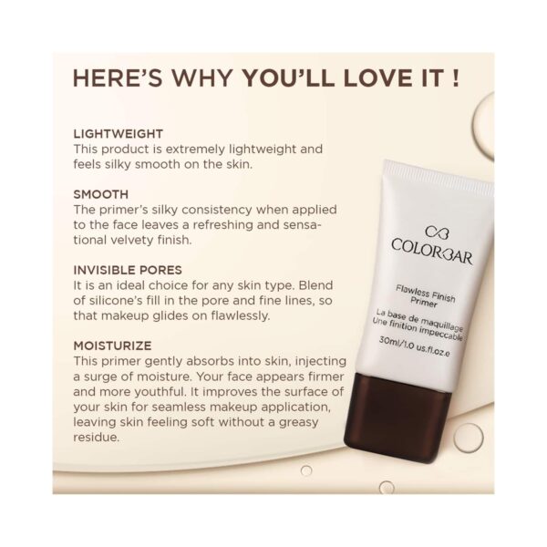 Colorbar Flawless Finish Primer - 001 Clear (30ml) - Colorbar