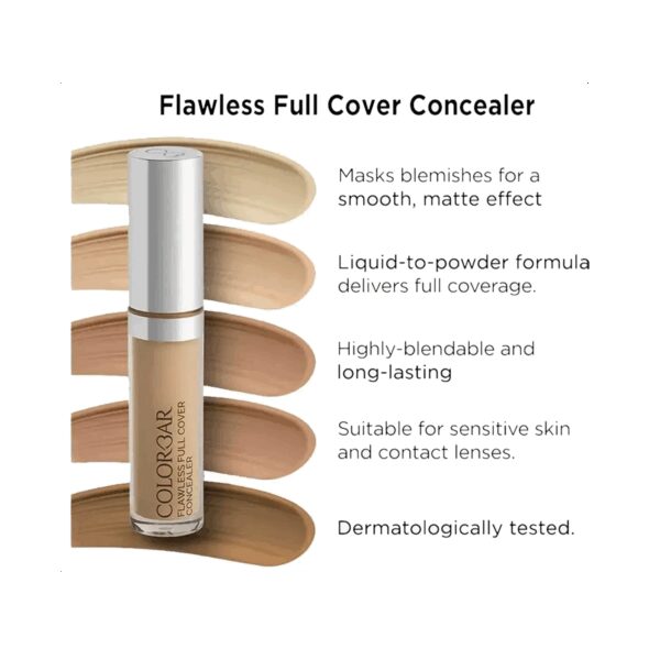 Colorbar Flawless Full Cover Concealer - 002 Chiffon (6ml) - Colorbar