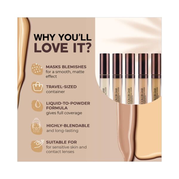 Colorbar Flawless Full Cover Concealer New - 005 Lacy (6ml) - Colorbar