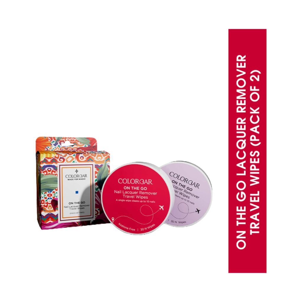 Colorbar On The Go Nail Lacquer Remover Travel Wipes - White (2Pcs) - Colorbar