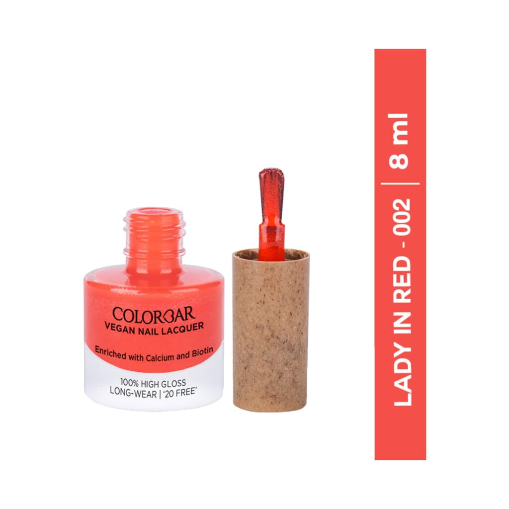 Colorbar Vegan Nail Lacquer - 002 Lady In Red (8ml) - Colorbar