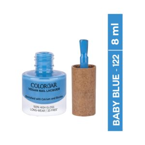 Colorbar Vegan Nail Lacquer - 122 Baby Blue (8ml) - Colorbar