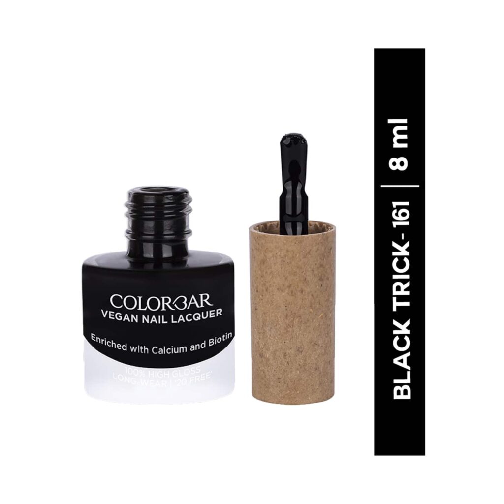 Colorbar Vegan Nail Lacquer - 161 Black Trick (8ml) - Colorbar