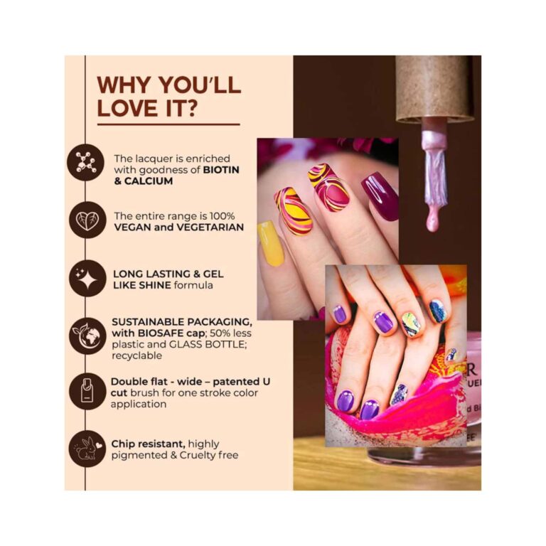 Colorbar Vegan Nail Lacquer - 261 Pep Talk (8ml) - Colorbar