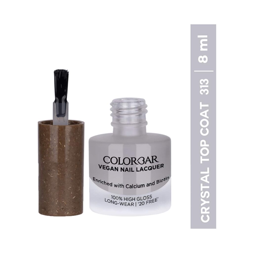 Colorbar Vegan Nail Lacquer - 313 Crystal Top Coat (8ml) - Colorbar