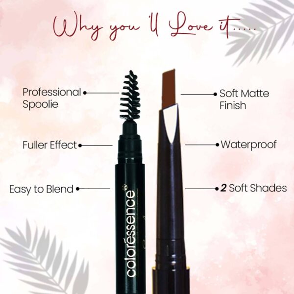 Coloressence 3 In 1 Multifunction Eyebrow Styler - Dark Brown (0.72 g) - Coloressence