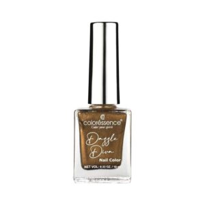 Coloressence Dazzle Diva Glitter Nail Paint - Amber (10ml) - Coloressence