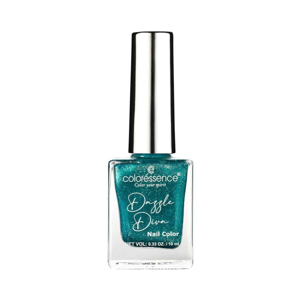 Coloressence Dazzle Diva Glitter Nail Paint - Aquamarine (10ml) - Coloressence