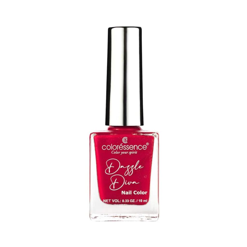 Coloressence Dazzle Diva Glitter Nail Paint - Scarlet Zircon (10ml) - Coloressence