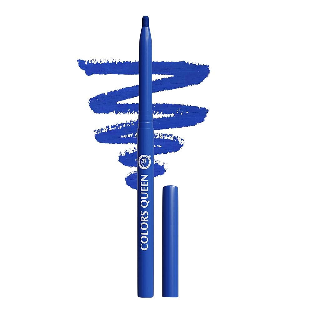 COLORS QUEEN Extreme Color Kajal - 12 Royal Blue, 0.4G | Smooth One Stroke Application Ultra Creamy Texture | Non Transfer, Smudge Proof, Water Proof Kajal |For Women, Last Up...