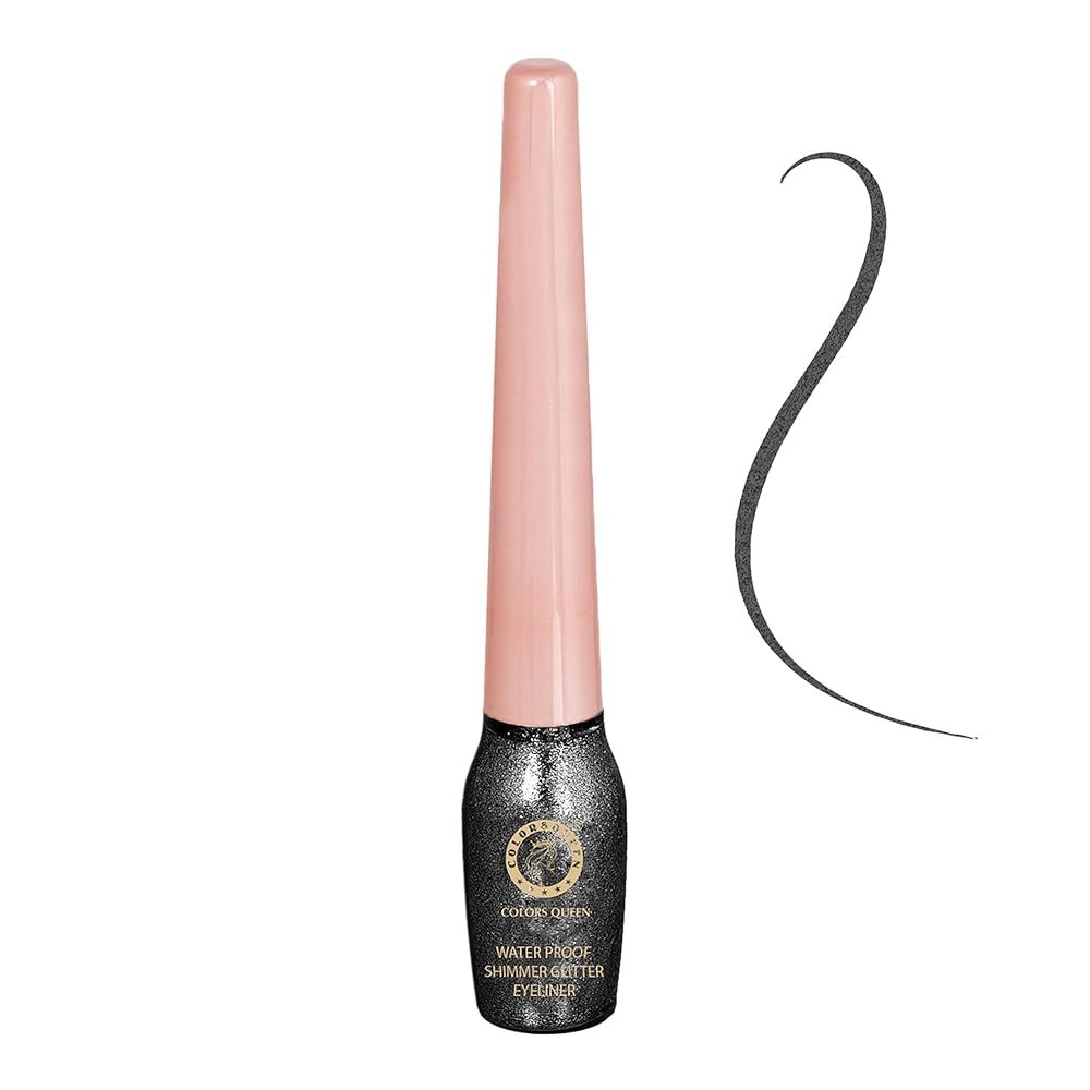 Colors Queen Sky Eyes Shimmer Glitter Waterproof Eyeliner | Long Lasting Liquid Eyeliner with Precision Application | Highly Pigmented & Smudge Proof Eyeliner for Eye Makeup...