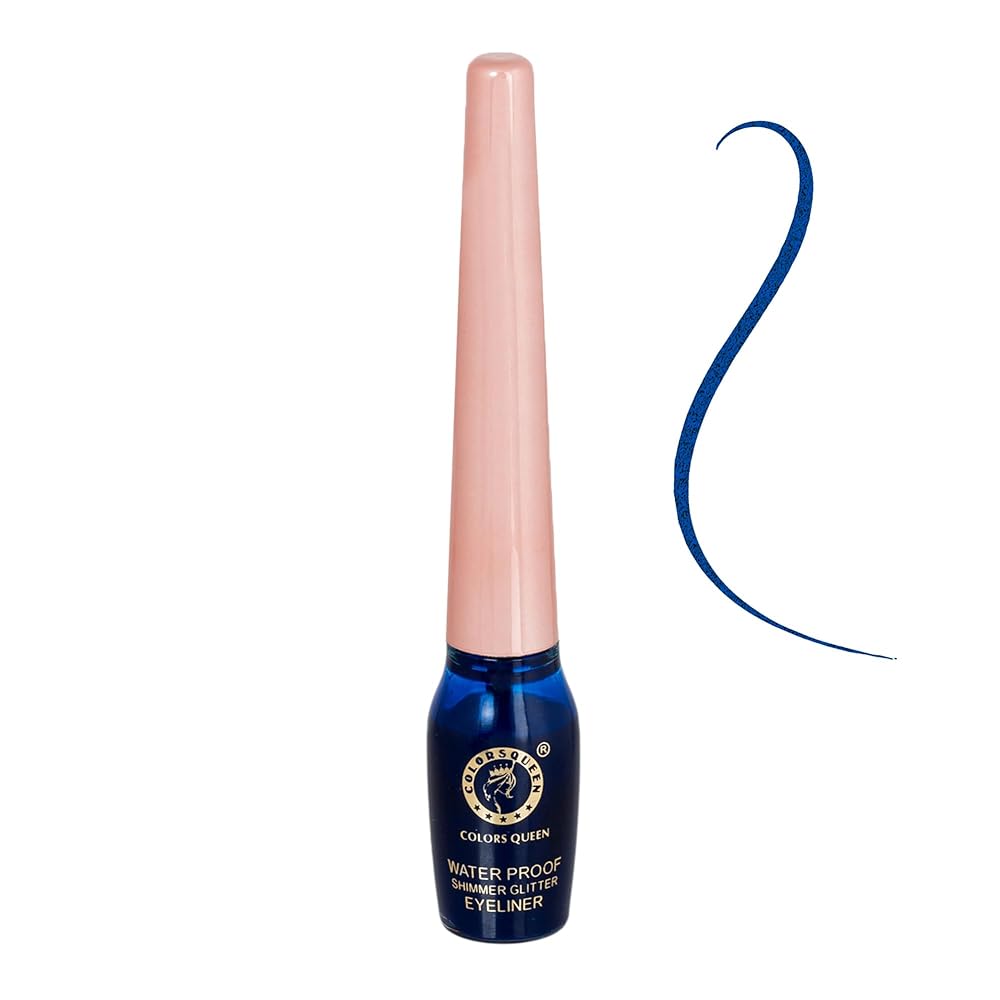 Colors Queen Sky Eyes Shimmer Glitter Waterproof Eyeliner | Long Lasting Liquid Eyeliner with Precision Application | Highly Pigmented & Smudge Proof Eyeliner for Eye Makeup...