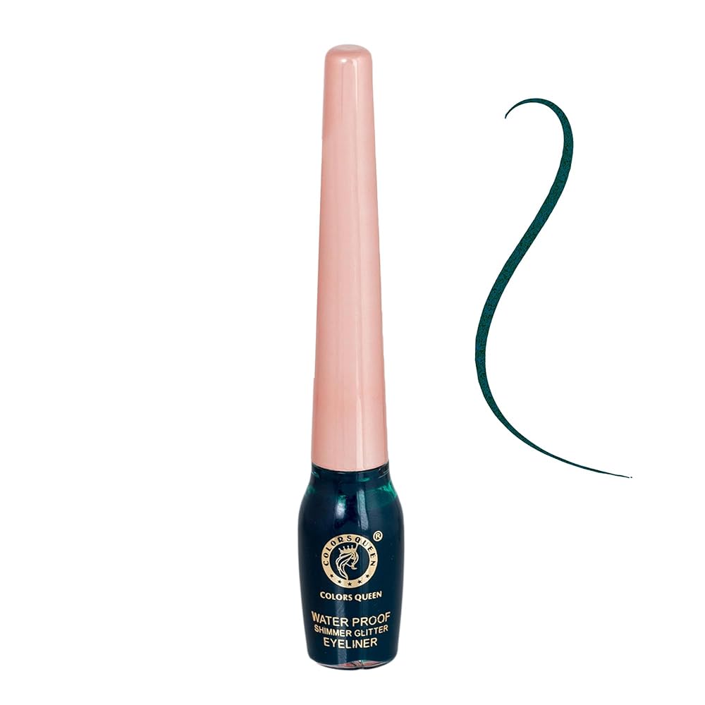 Colors Queen Sky Eyes Shimmer Glitter Waterproof Eyeliner | Long Lasting Liquid Eyeliner with Precision Application | Highly Pigmented & Smudge Proof Eyeliner for Eye Makeup...