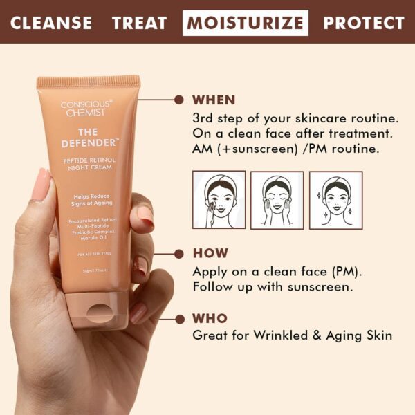 Conscious Chemist 0.2% Retinol Anti aging Night Cream , Reduces Fine lines & Wrinkles (50g) - Conscious Chemist