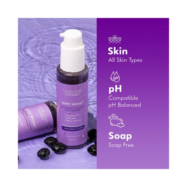 Conscious Chemist Berry Bright Smoothing & Calming Face Cleanser + Refill Pack (350ml) - Conscious Chemist