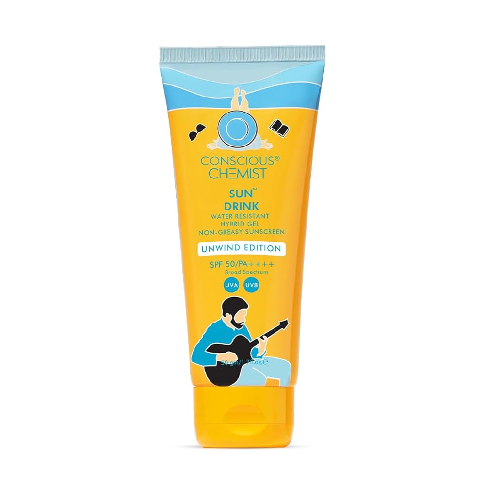 Conscious Chemist® Dewy Ceramide Sunscreen SPF 50 PA++++ | For Oily Skin | Water Resistant UVA/B Protection | Fragrance-Free | For Men & Women | All Skin Types - Sun Drink...