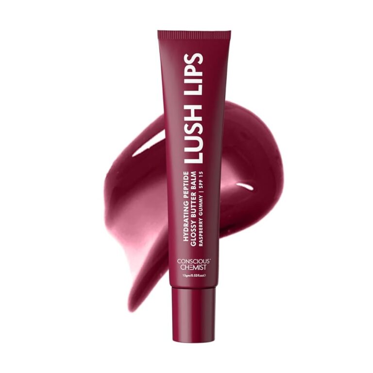 Conscious Chemist® Peptide Lip Balm - Lush Lips with SPF15 | 15g | Raspberry Gummy for Dry & Chapped Lips | 24 hr Hydration & Moisturizing Lip Balm for Women | For Pigmentation...