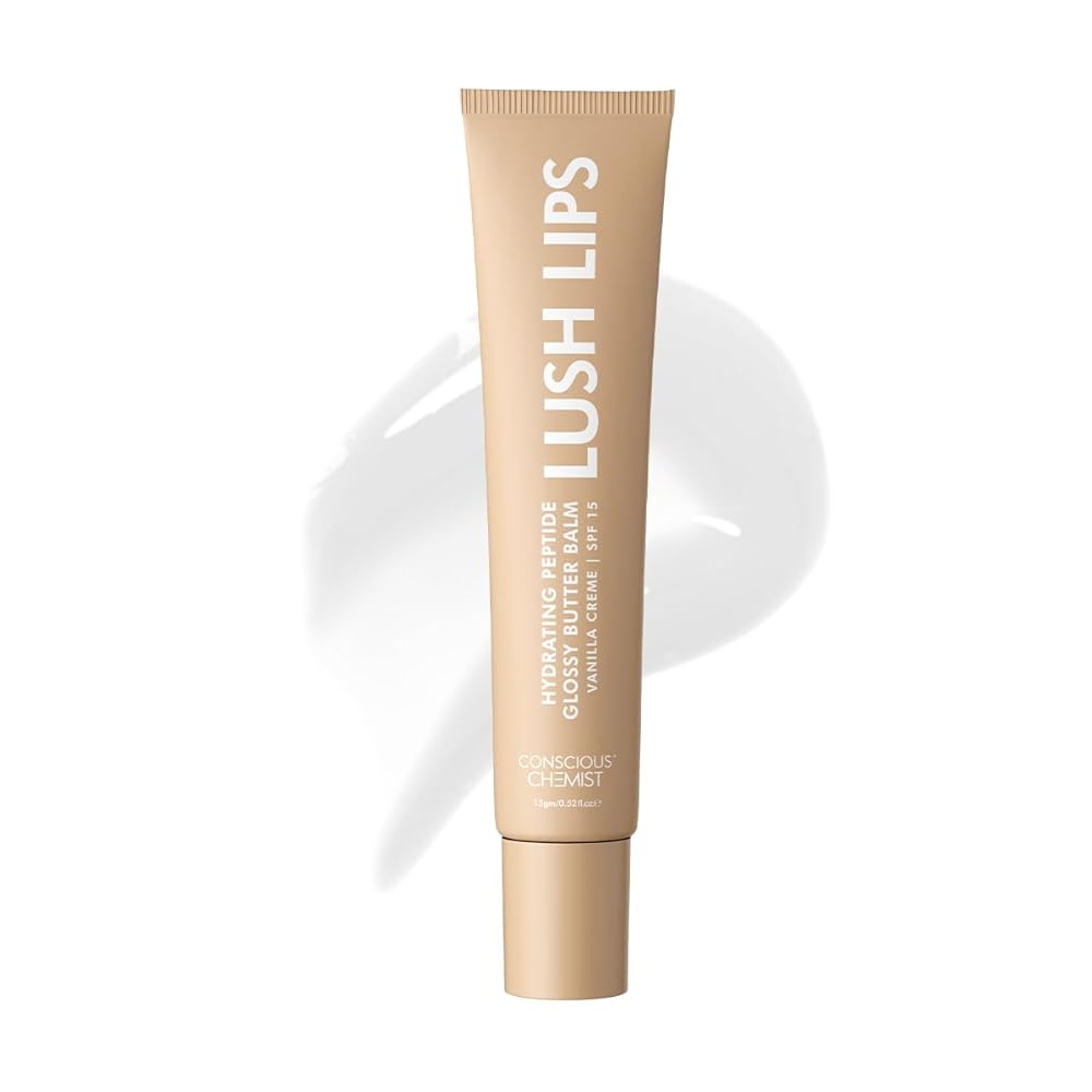 Conscious Chemist® Peptide Lip Balm - Lush Lips with SPF15 | 15g | Vanilla Creme | For Dry & Chapped Lips | 24 hr Hydration & Moisturizing | for Men & Women | Lip Balm for...