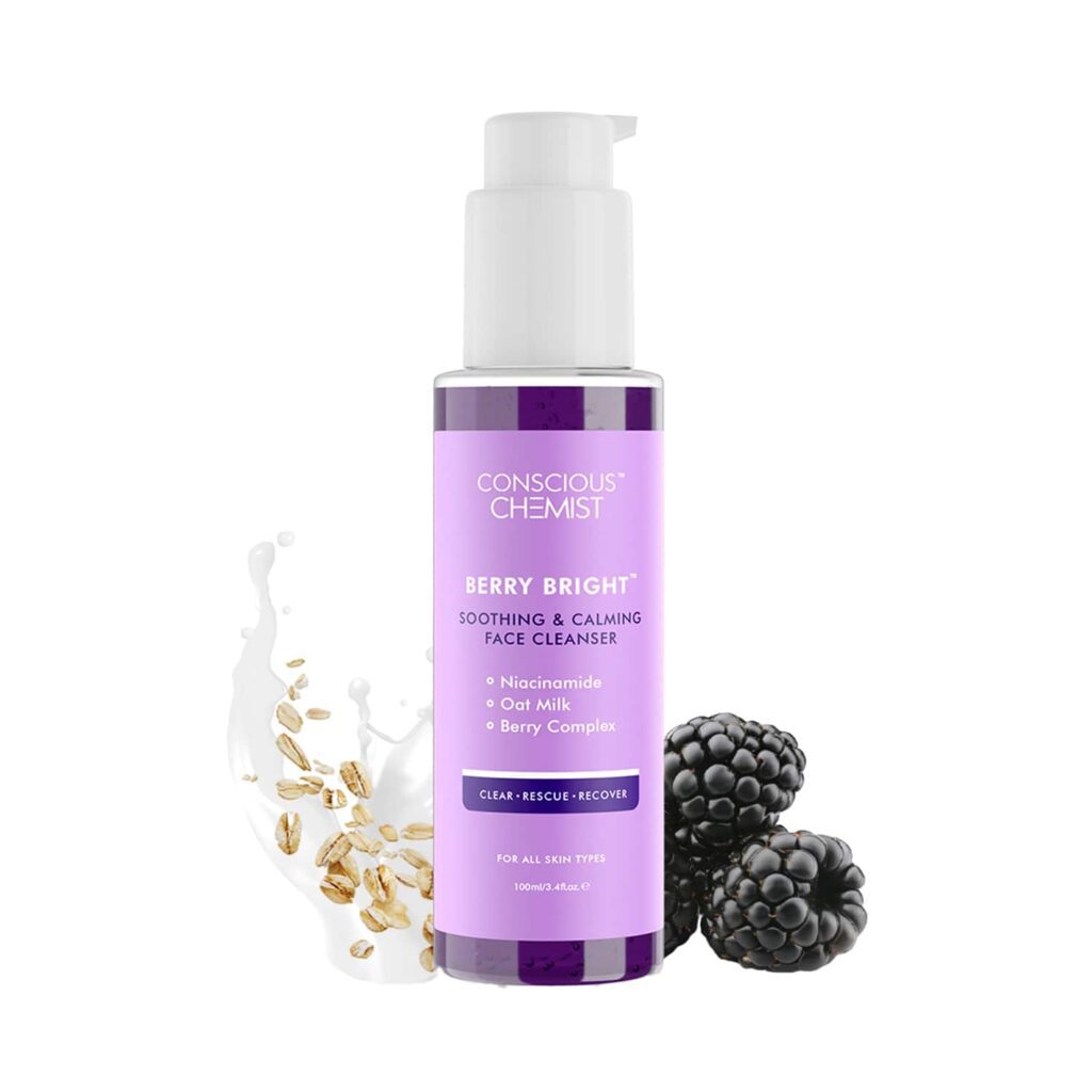 Conscious Chemist Pore Refining Brightening Cleanser with BlueBerry Extracts, All Skin Type (100ml) - Conscious Chemist