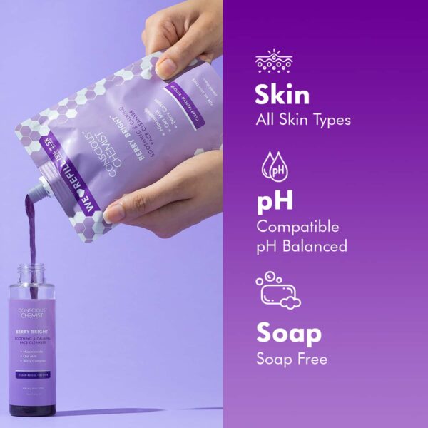 Conscious Chemist Pore Refining Brightening Face Wash Refill Pack (250ml) - Conscious Chemist