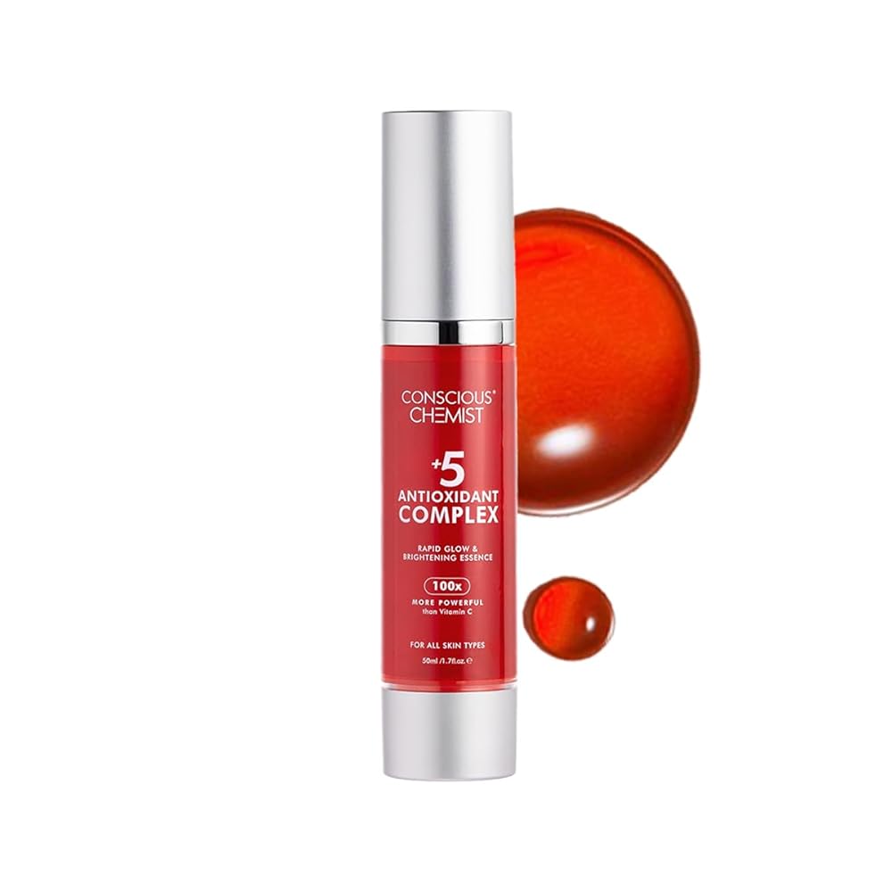 Conscious Chemist® Rapid Glow & Brightening Essence | Face Serum with 5 Antioxidant Complex (100X Stronger Than Vitamin C), Vitamin E & Retinol | For Radiant, Even-Toned Skin,...