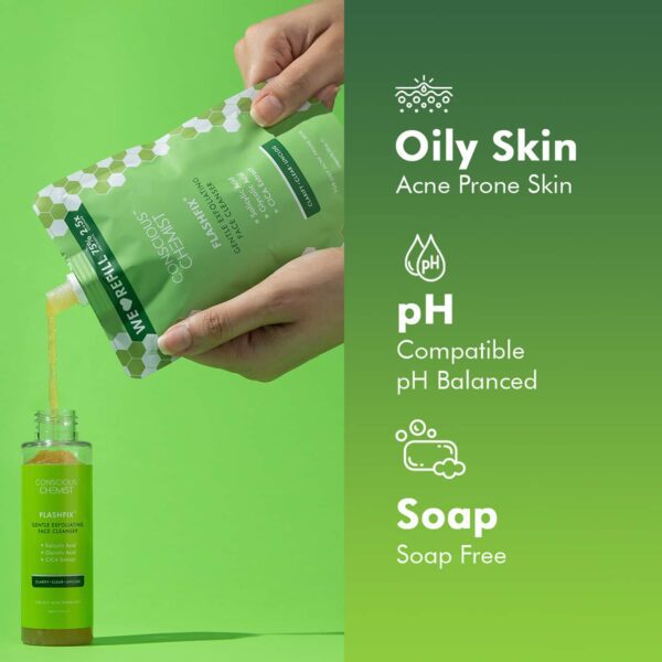 Conscious Chemist Salicylic Acid Face Wash Refill Pack For Oily Acne Prone Skin (250ml) - Conscious Chemist