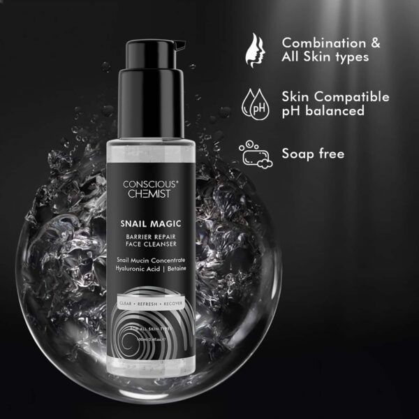 Conscious Chemist Snail Mucin Face Wash Low pH Gel with Korean Snail Mucin Concentrate (100ml) - Conscious Chemist