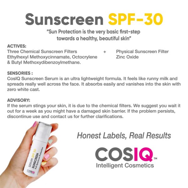COSIQ Daily Use Sunscreen Serum SPF 30 PA++++ (30ml) - COSIQ