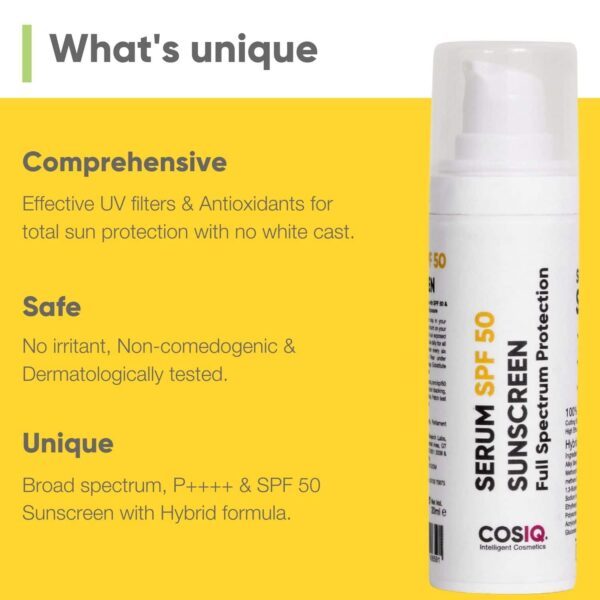 COSIQ Outdoor Sunscreen Serum SPF 50 PA++++ (30ml) - COSIQ