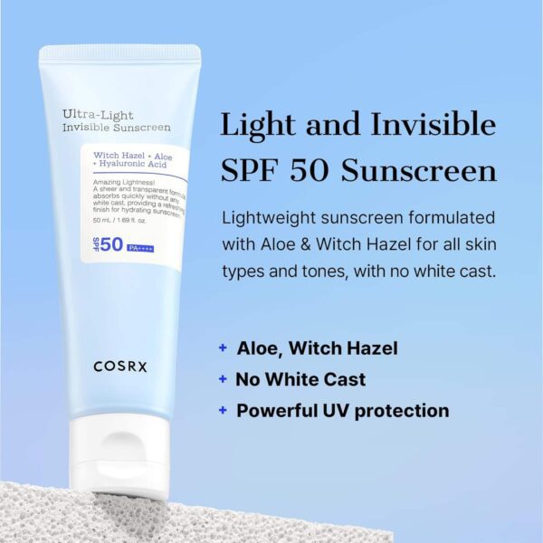 COSRX Ultra-Light Invisible Sunscreen SPF50 PA++++ (50 ml) - COSRX