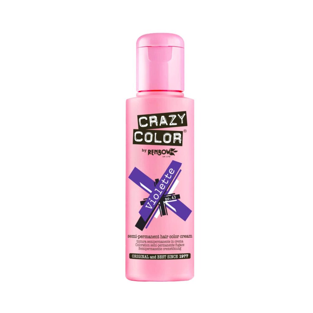 Crazy Color Semi Permanent Hair Color Cream - 43 Violette (100ml) - Crazy Color