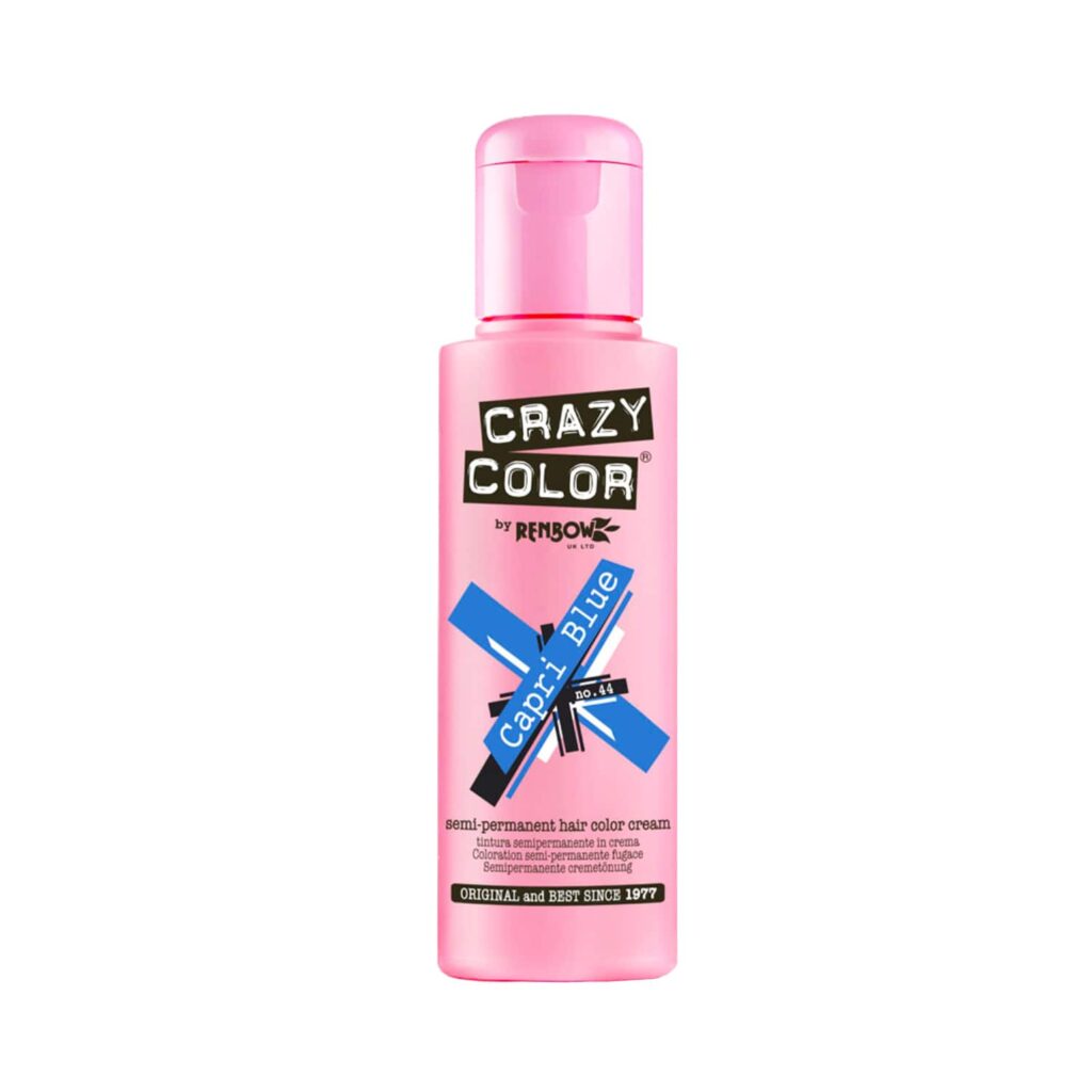 Crazy Color Semi Permanent Hair Color Cream - 44 Capri Blue (100ml) - Crazy Color