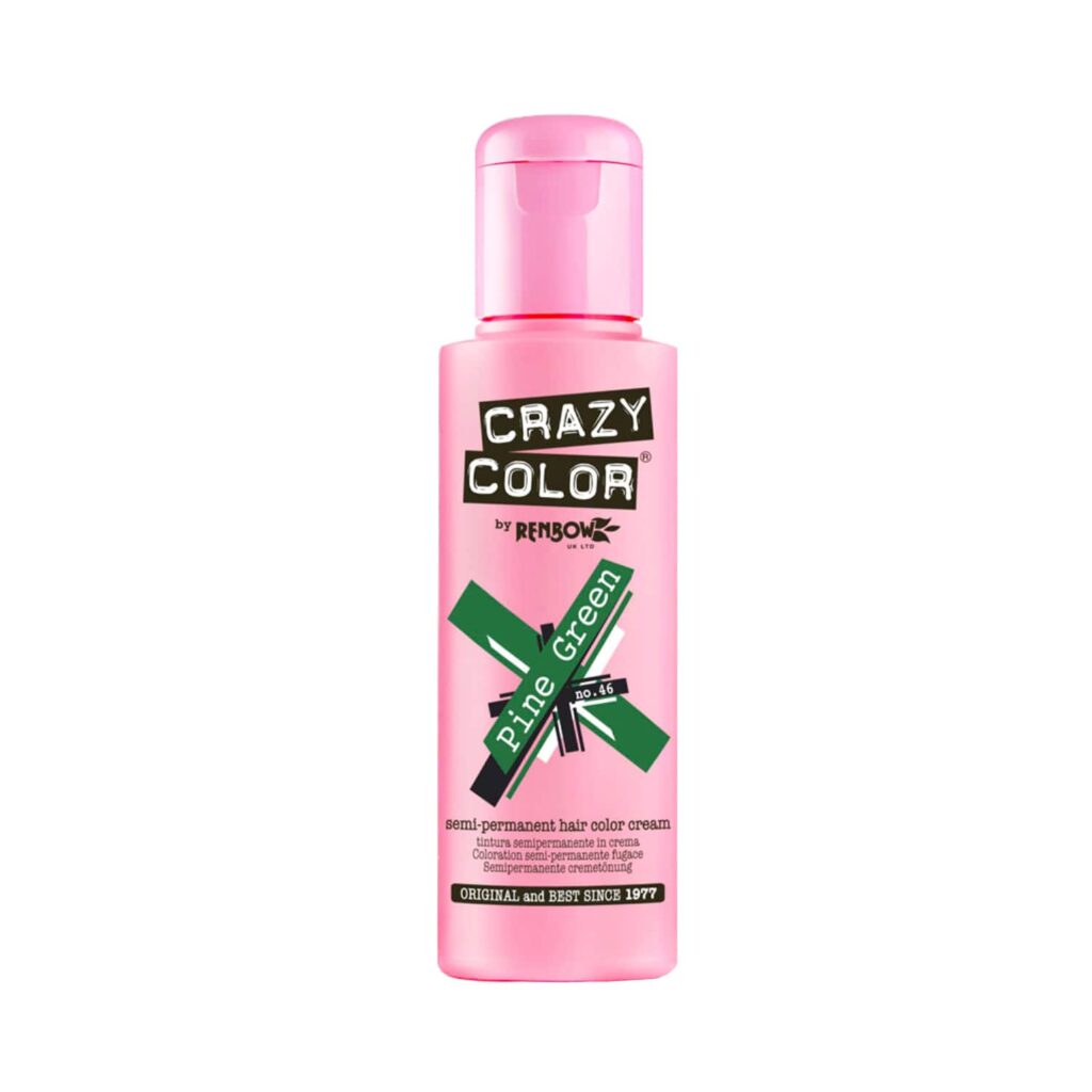 Crazy Color Semi Permanent Hair Color Cream - 46 Pine Green (100ml) - Crazy Color