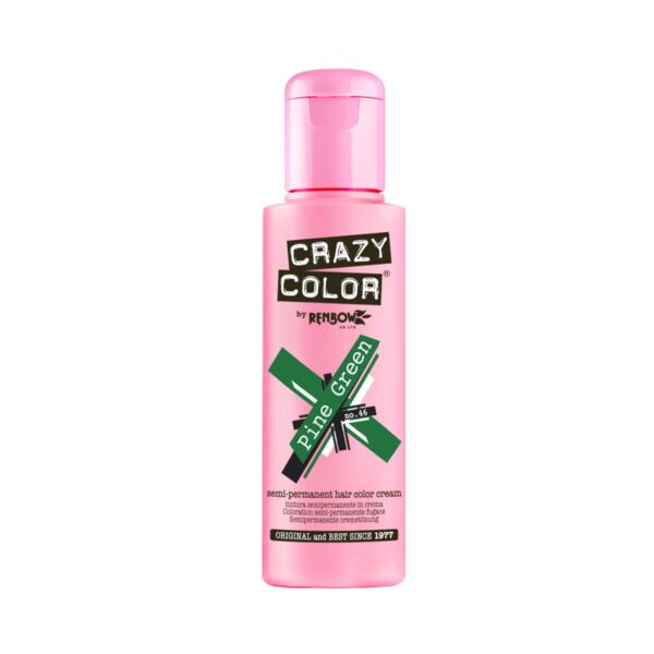 Crazy Color Semi Permanent Hair Color Cream - 46 Pine Green (100ml) - Crazy Color